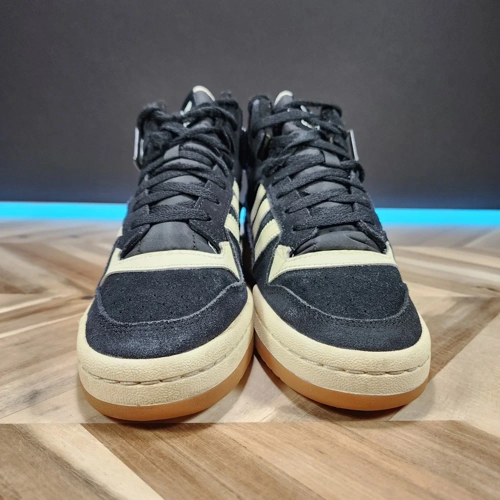 Adidas Forum Mid FZ6252 Black Cream Gum Men's Size 7 RetroBasketball Sneakers